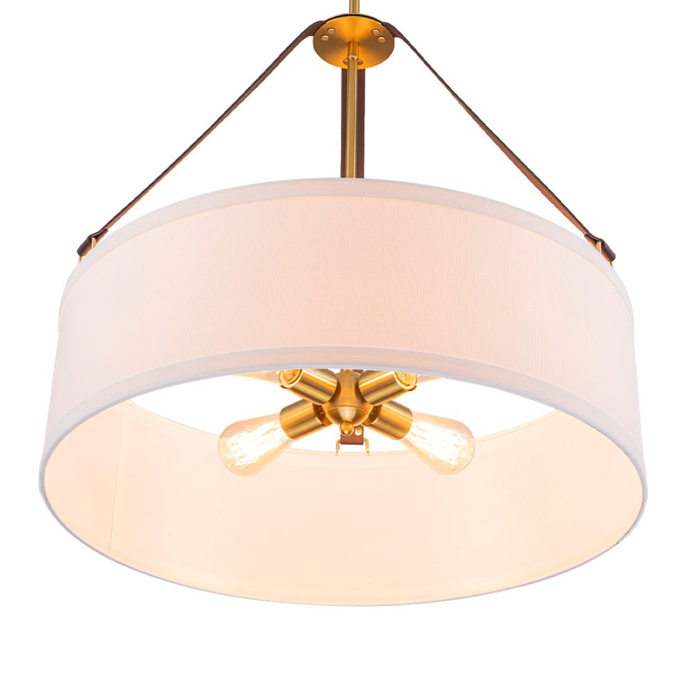 Tinduvo Modern Brass White Linen Pendant Light