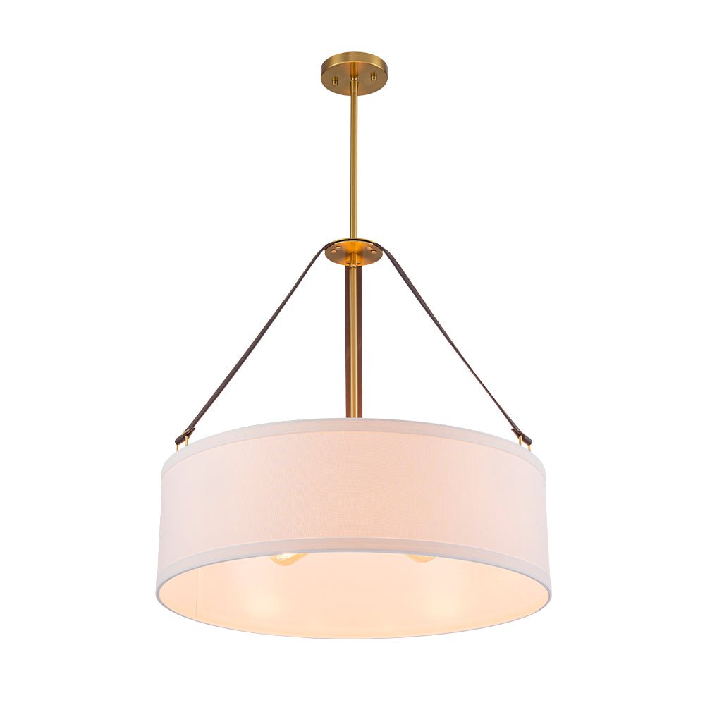 Tinduvo Modern Brass White Linen Pendant Light