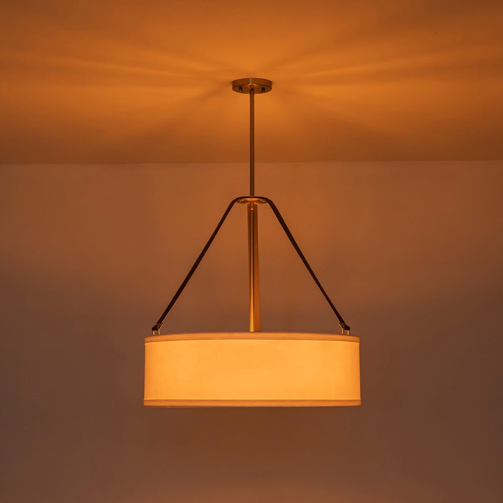 Tinduvo Modern Brass White Linen Pendant Light
