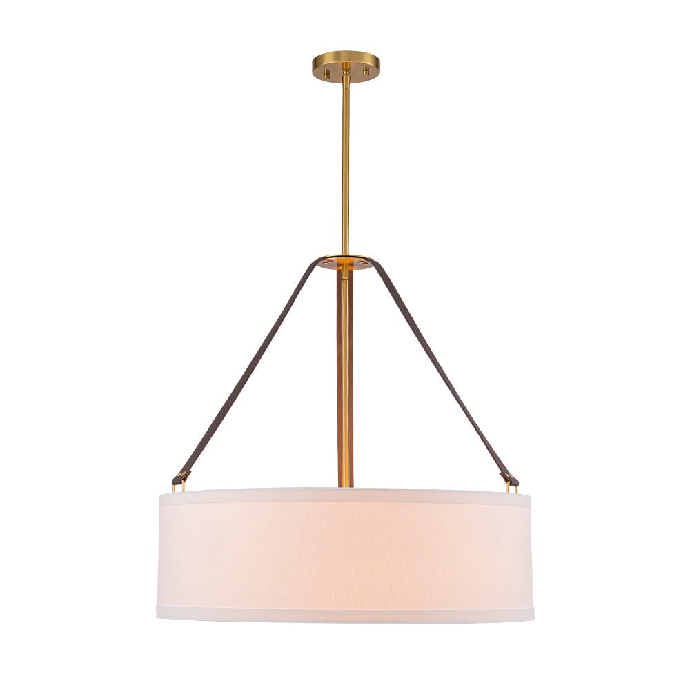 Tinduvo Modern Brass White Linen Pendant Light