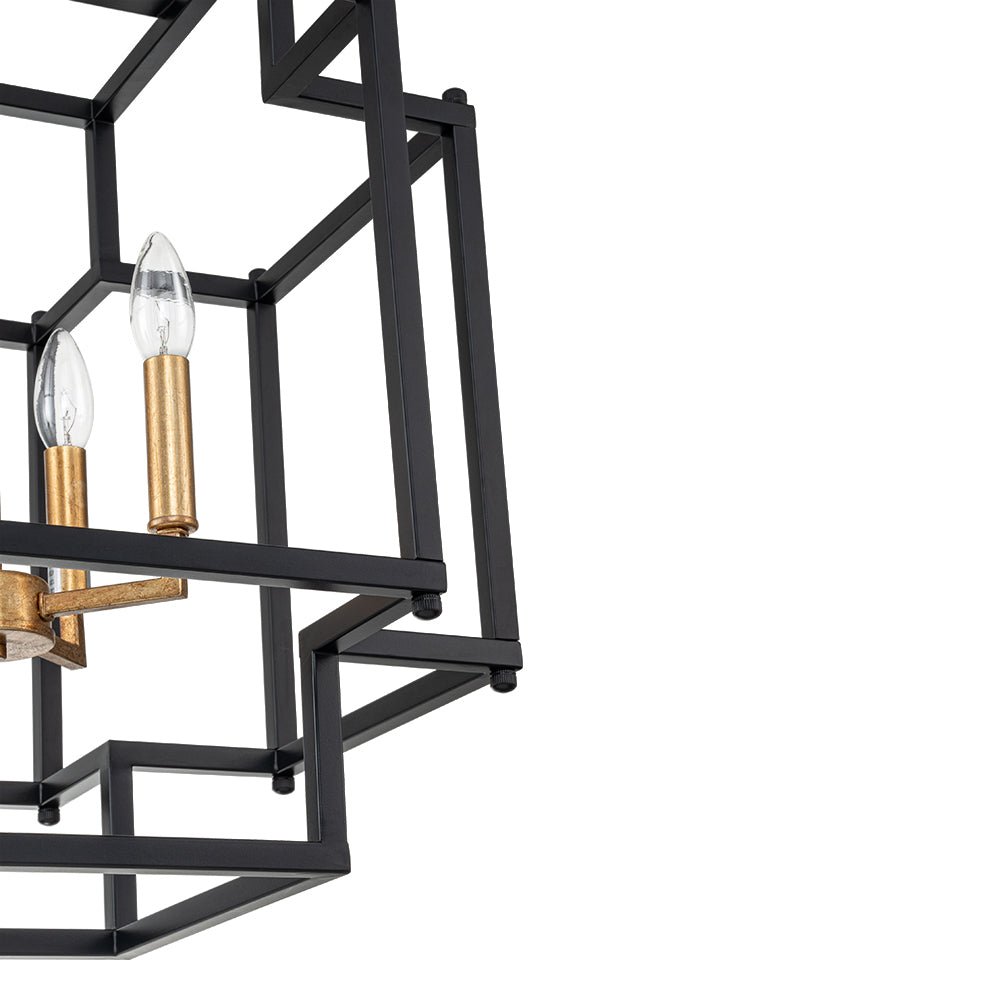 Himinuvya Candle Style Square Metal Lantern Pendant Light