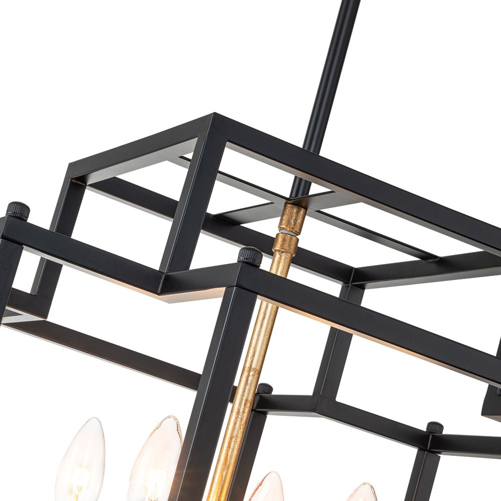 Himinuvya Candle Style Square Metal Lantern Pendant Light