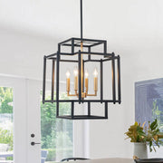 Himinuvya Candle Style Square Metal Lantern Pendant Light