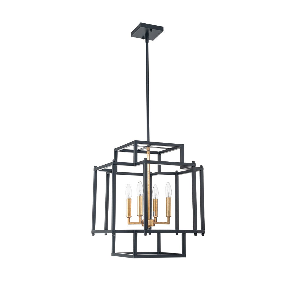 Himinuvya Candle Style Square Metal Lantern Pendant Light