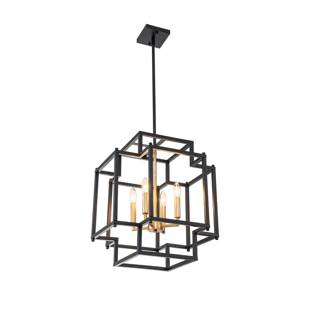 Himinuvya Candle Style Square Metal Lantern Pendant Light
