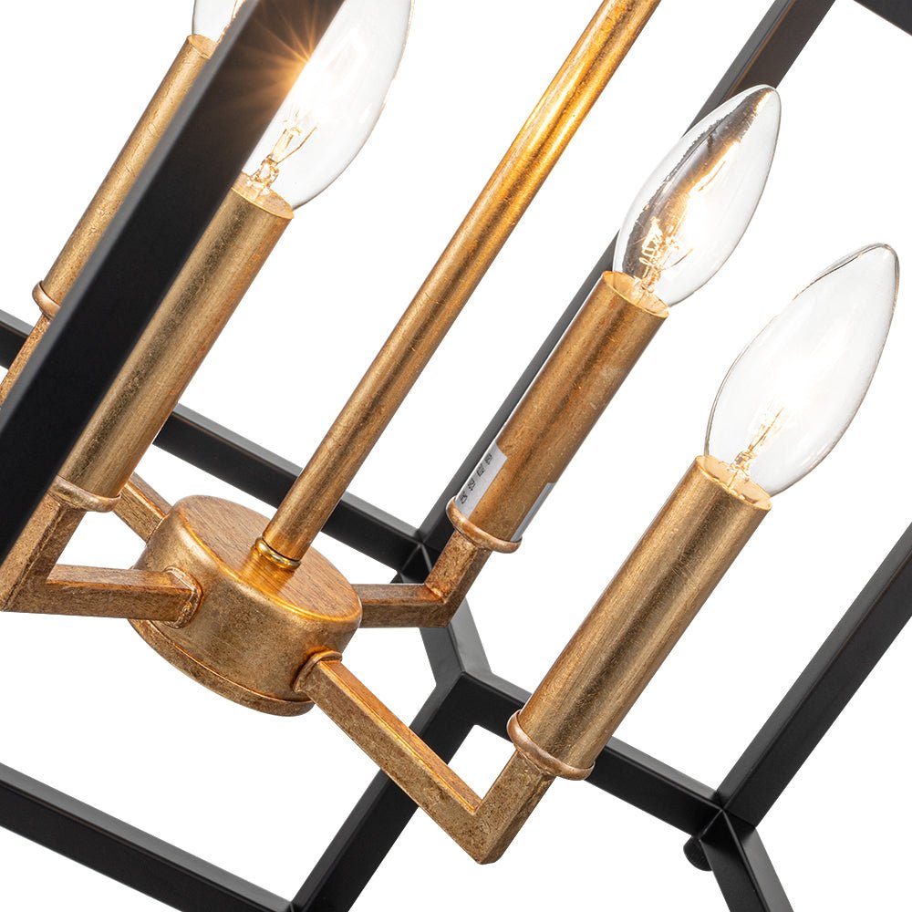 Himinuvya Candle Style Square Metal Lantern Pendant Light