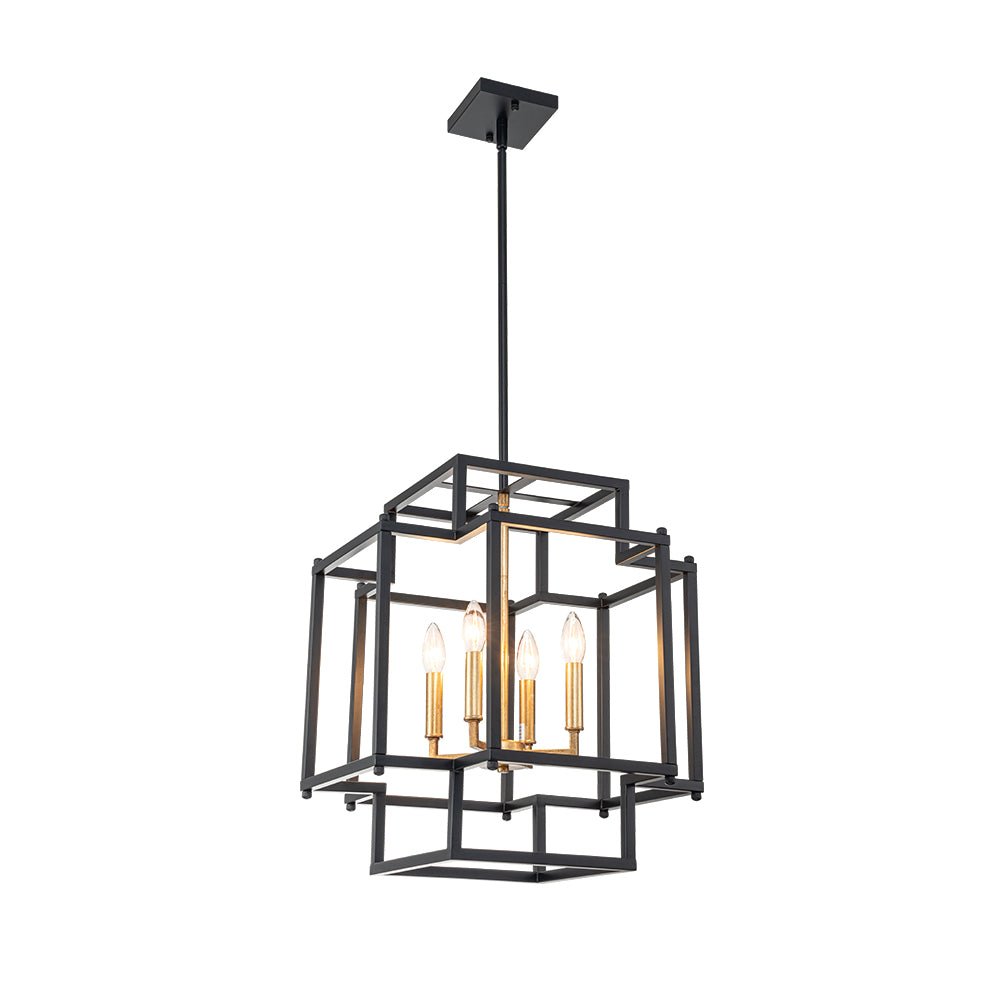 Himinuvya Candle Style Square Metal Lantern Pendant Light