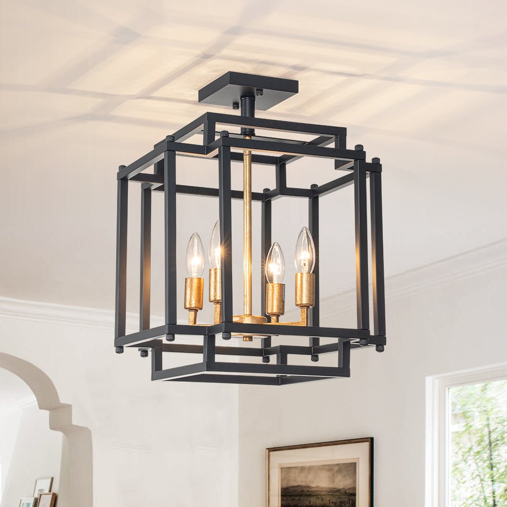 Glorunix Candle Style MetalSemi Flush Ceiling Light