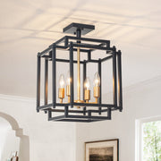 Glorunix Candle Style MetalSemi Flush Ceiling Light