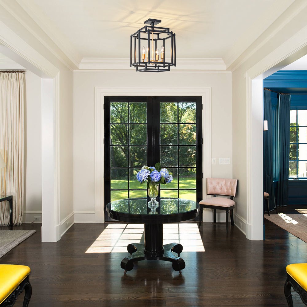 Glorunix Candle Style MetalSemi Flush Ceiling Light