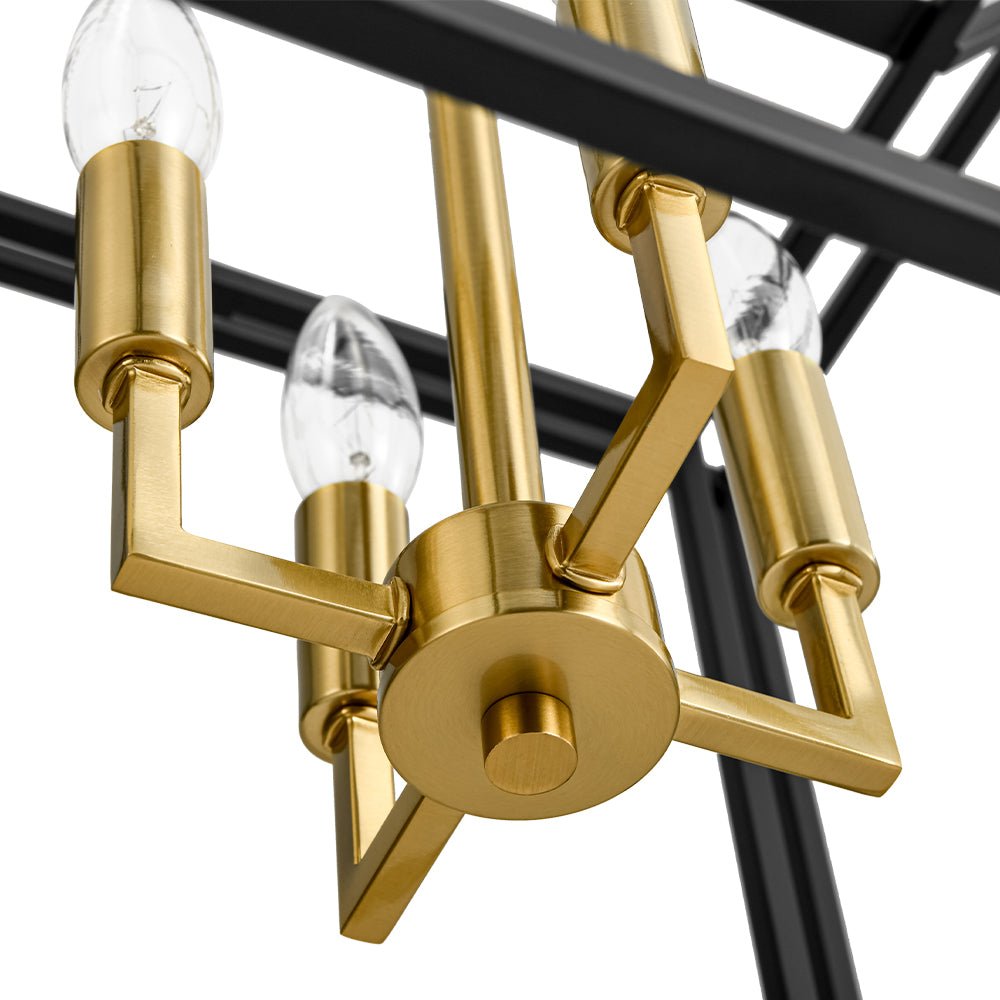 Eirikuva Candle Style Tiered Square Metal Lantern Pendant Light