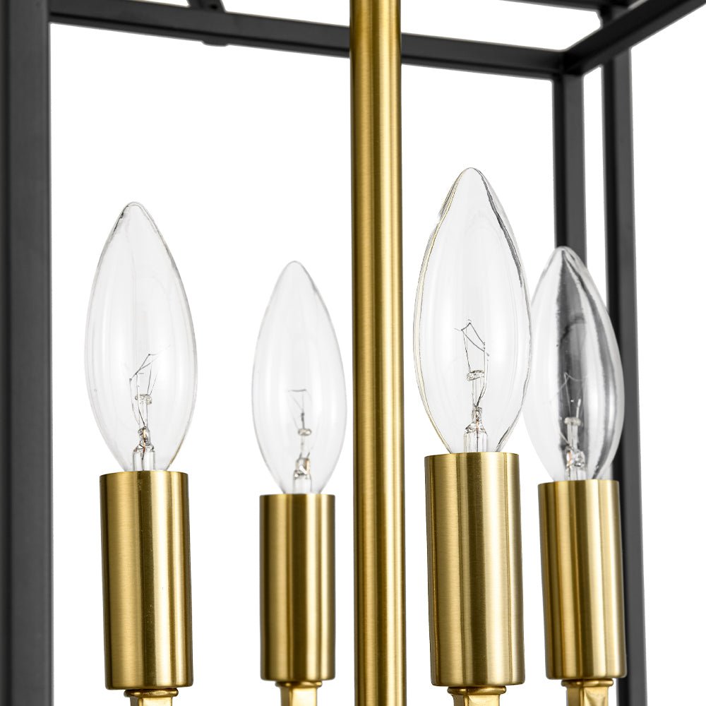 Eirikuva Candle Style Tiered Square Metal Lantern Pendant Light
