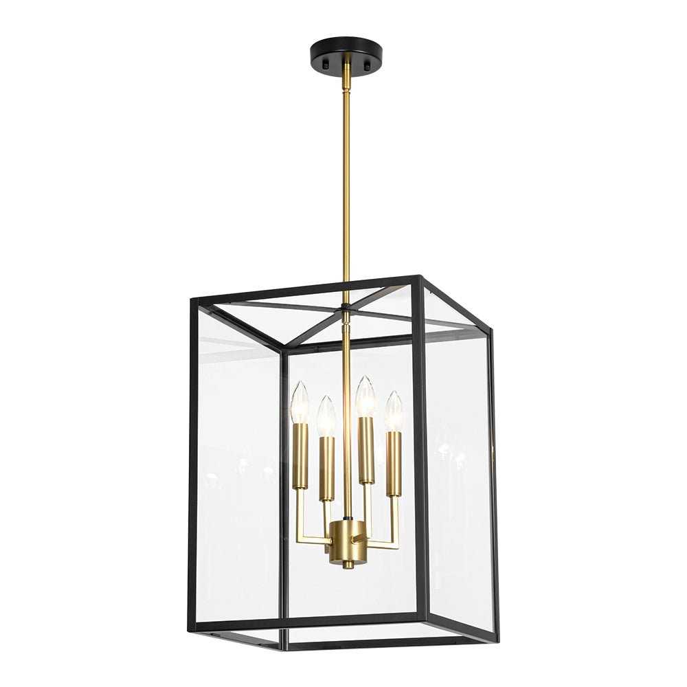 Zoruvux Candle Style Wide Glass Lantern Pendant