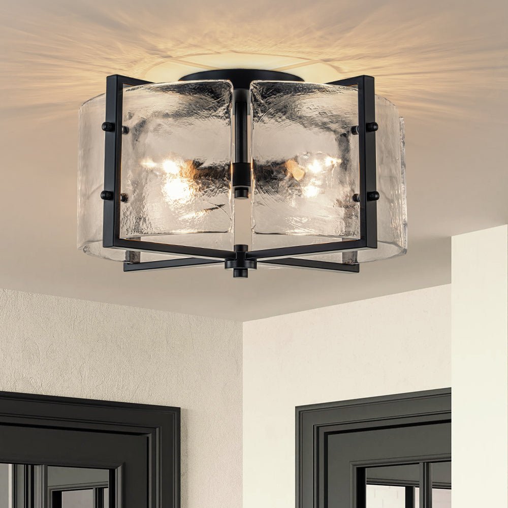 Blikulix Contemporary Glass Flush Mount Ceiling Light