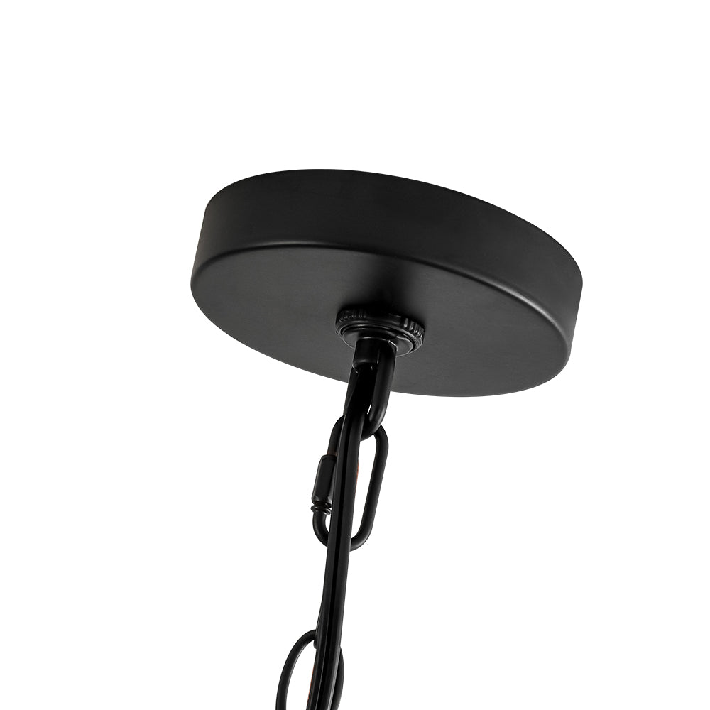 Gloruvix Farmhouse Candle Style Black Metal Lantern Pendant Light