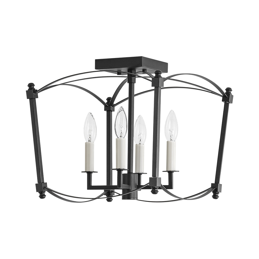 Luston Antique Candle Style Metal Semi Flush Ceiling Light