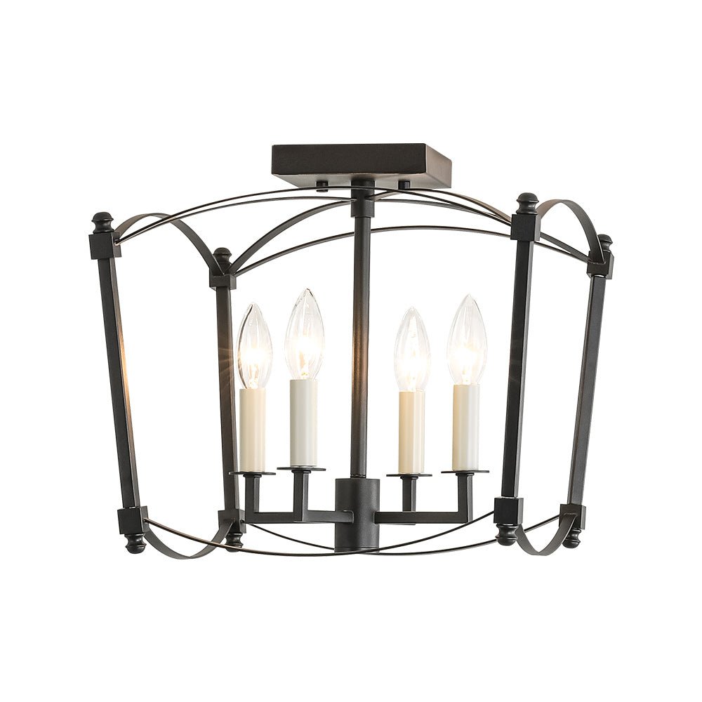 Luston Antique Candle Style Metal Semi Flush Ceiling Light
