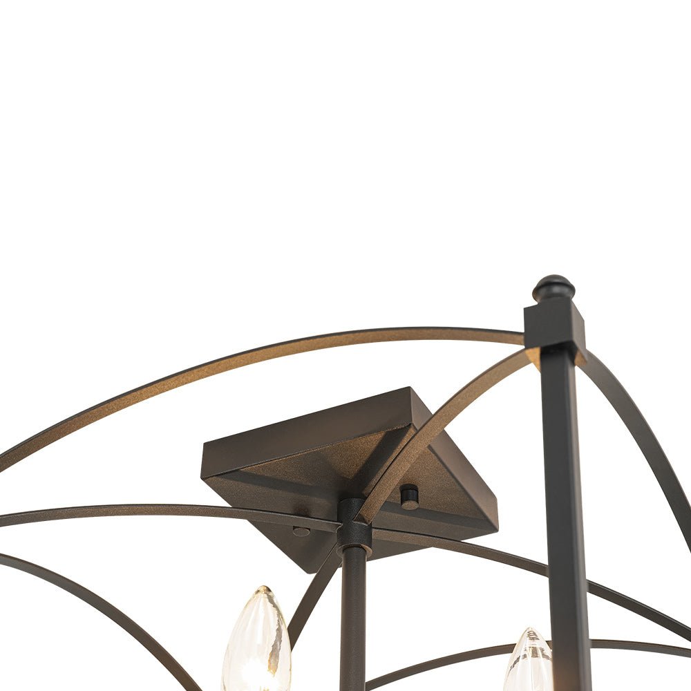 Luston Antique Candle Style Metal Semi Flush Ceiling Light