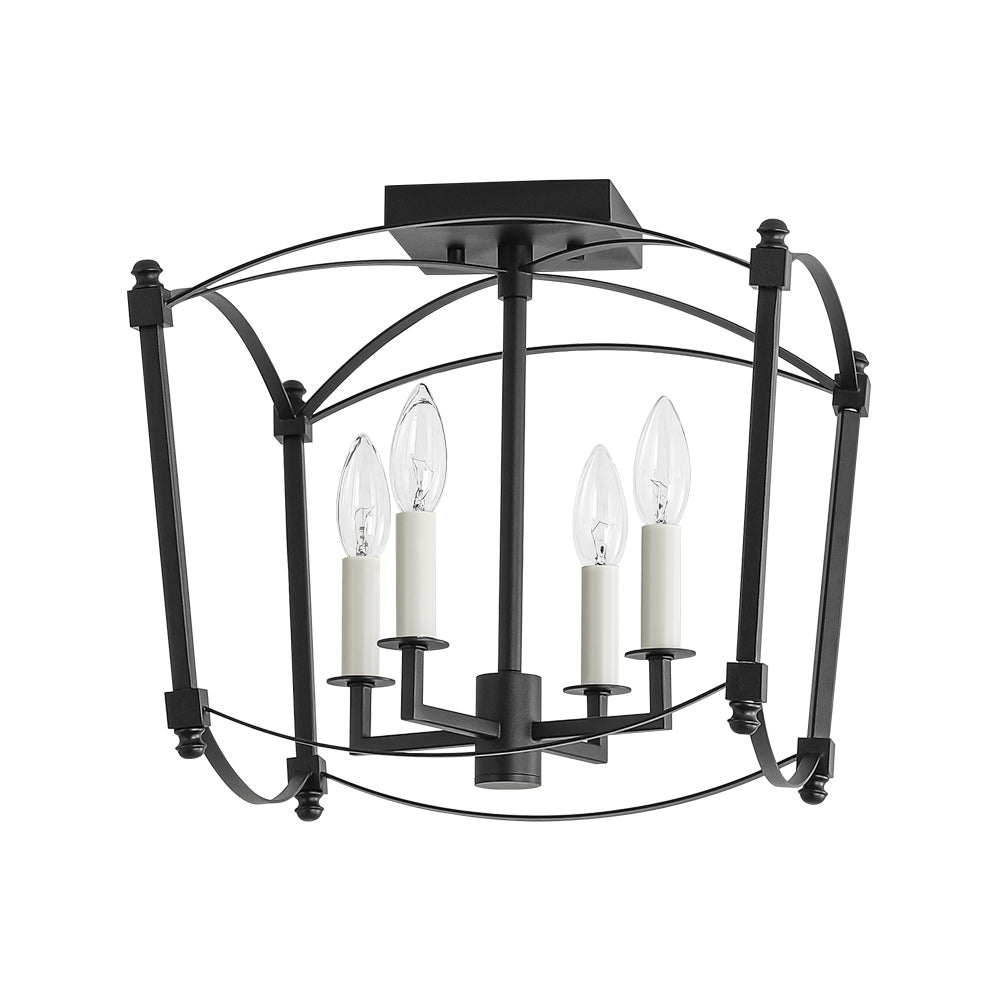 Luston Antique Candle Style Metal Semi Flush Ceiling Light