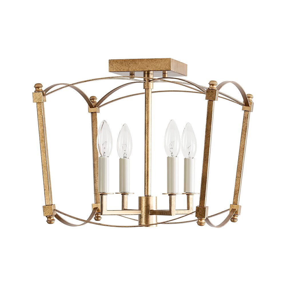 Luston Antique Candle Style Metal Semi Flush Ceiling Light