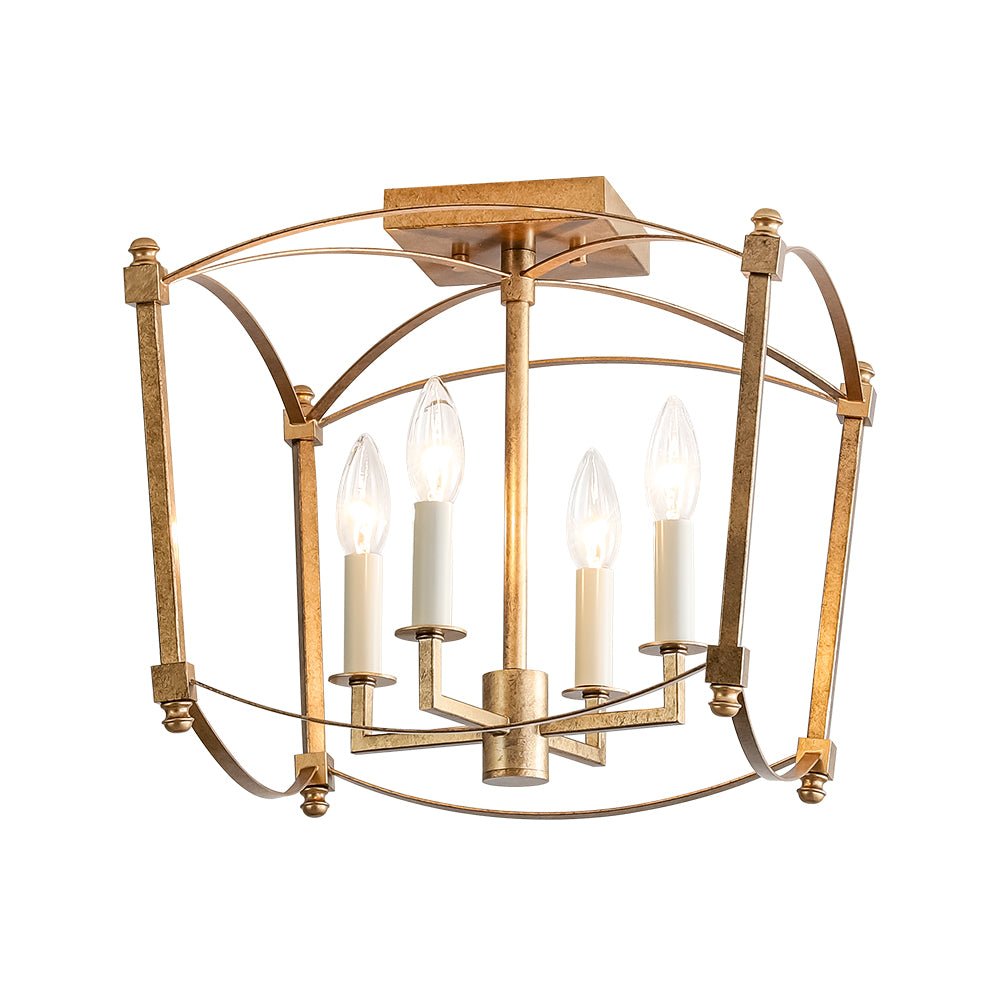 Luston Antique Candle Style Metal Semi Flush Ceiling Light