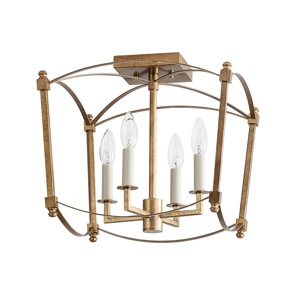 Luston Antique Candle Style Metal Semi Flush Ceiling Light