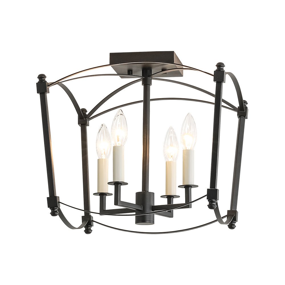 Luston Antique Candle Style Metal Semi Flush Ceiling Light