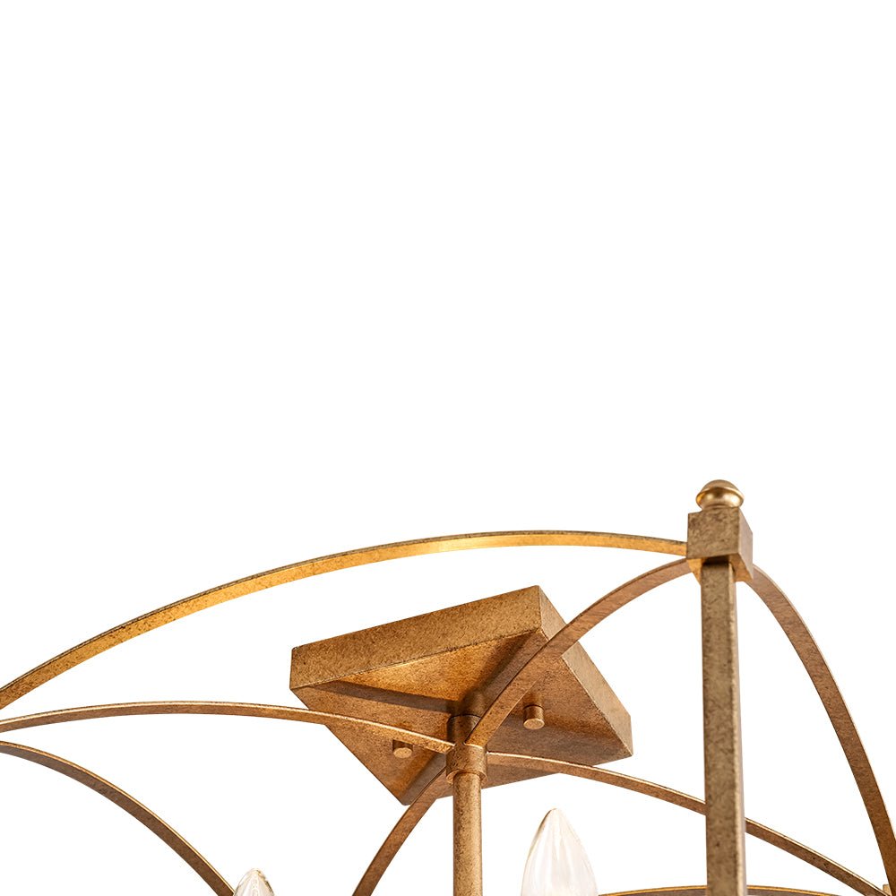 Luston Antique Candle Style Metal Semi Flush Ceiling Light
