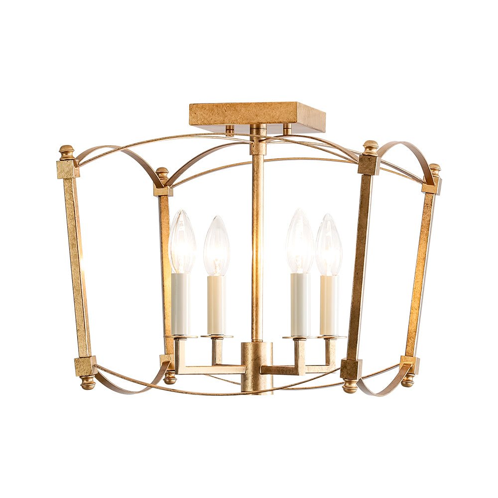 Luston Antique Candle Style Metal Semi Flush Ceiling Light