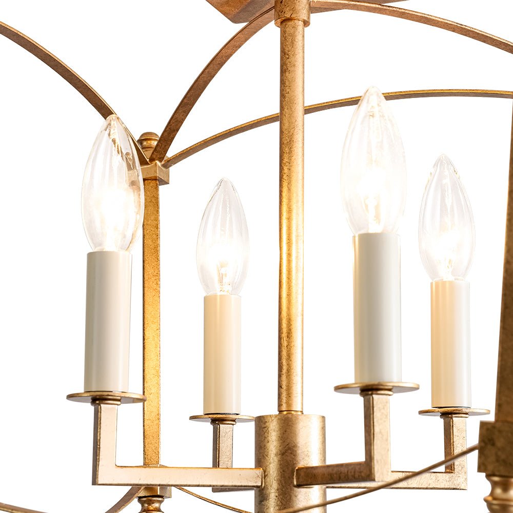 Luston Antique Candle Style Metal Semi Flush Ceiling Light