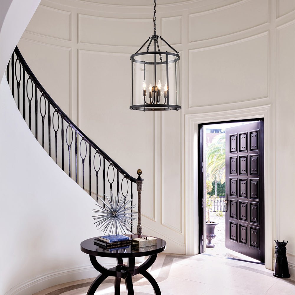Elvera Industrial Glass Cylinder Pendant Light