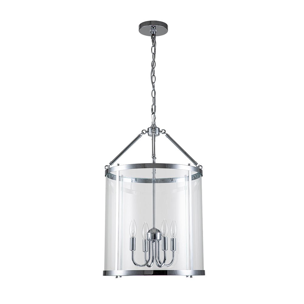 Elvera Industrial Glass Cylinder Pendant Light