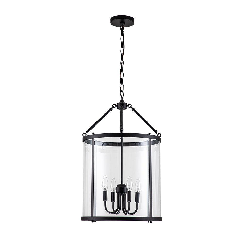 Elvera Industrial Glass Cylinder Pendant Light