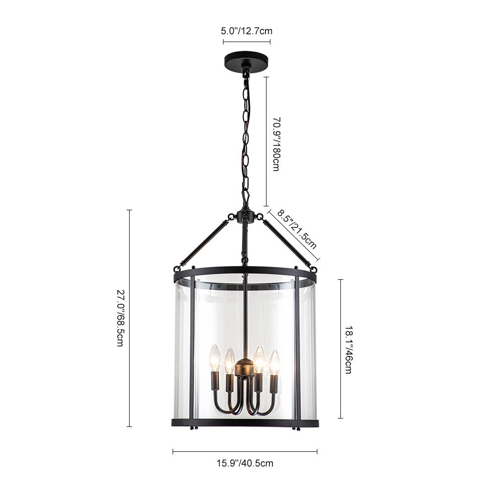 Elvera Industrial Glass Cylinder Pendant Light