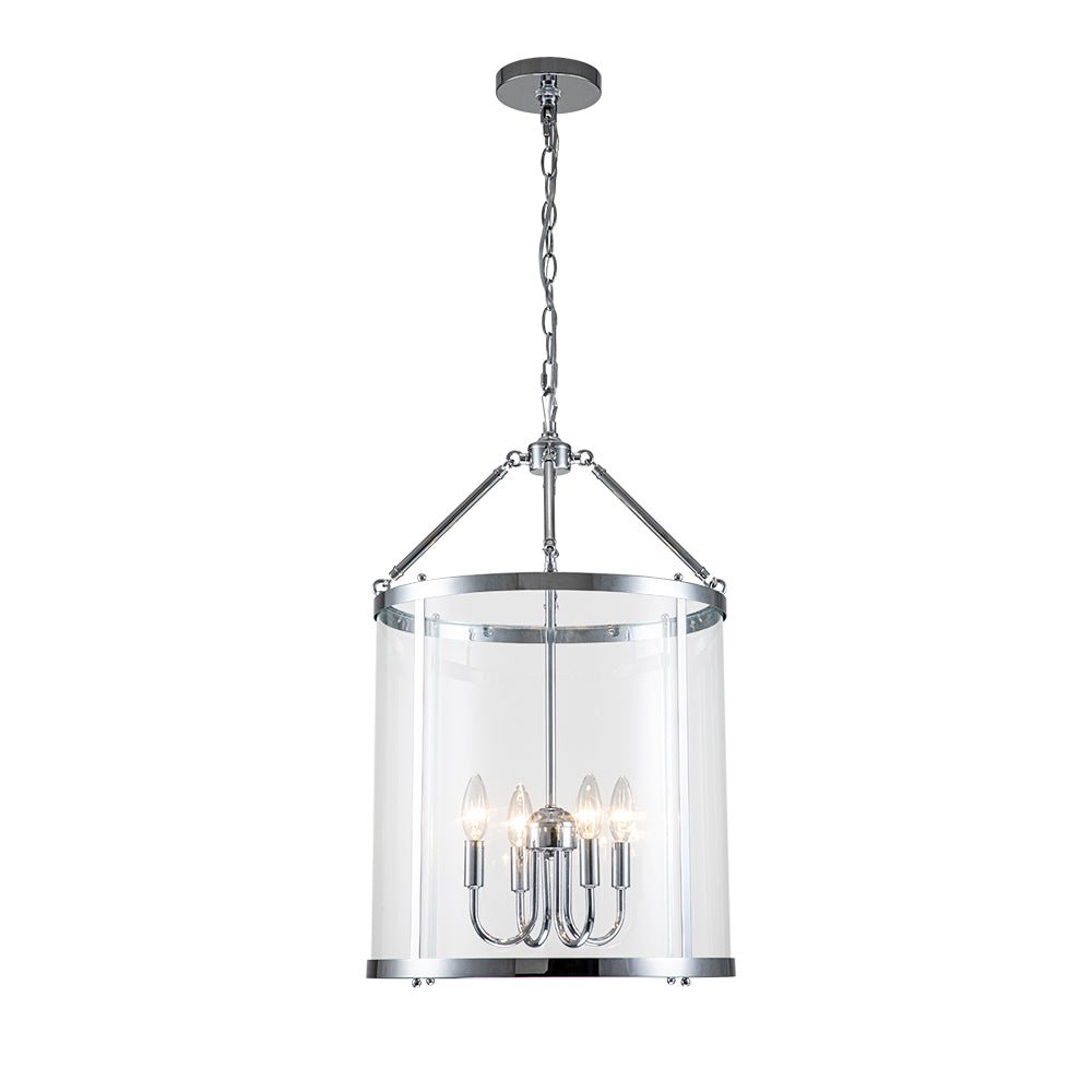 Elvera Industrial Glass Cylinder Pendant Light