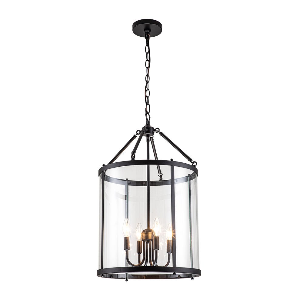 Elvera Industrial Glass Cylinder Pendant Light
