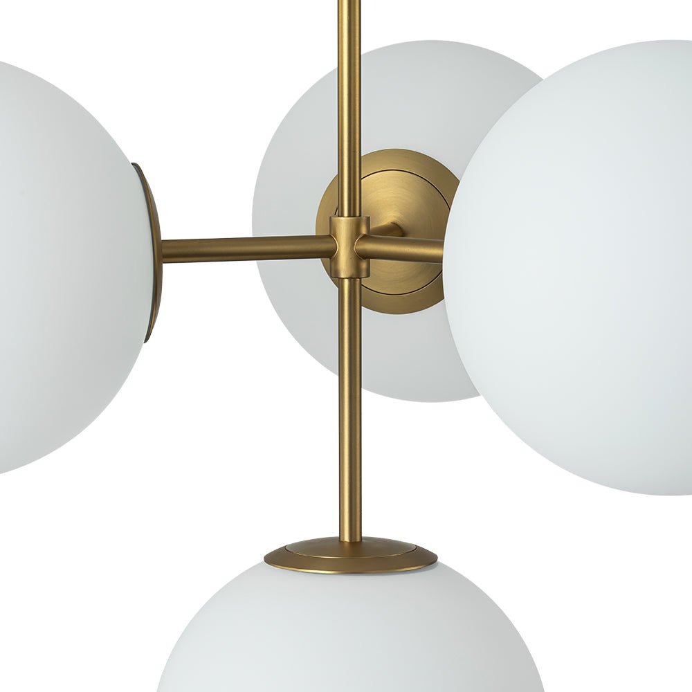 Astria Minimalist Opal Glass Semi Flush Chandelier