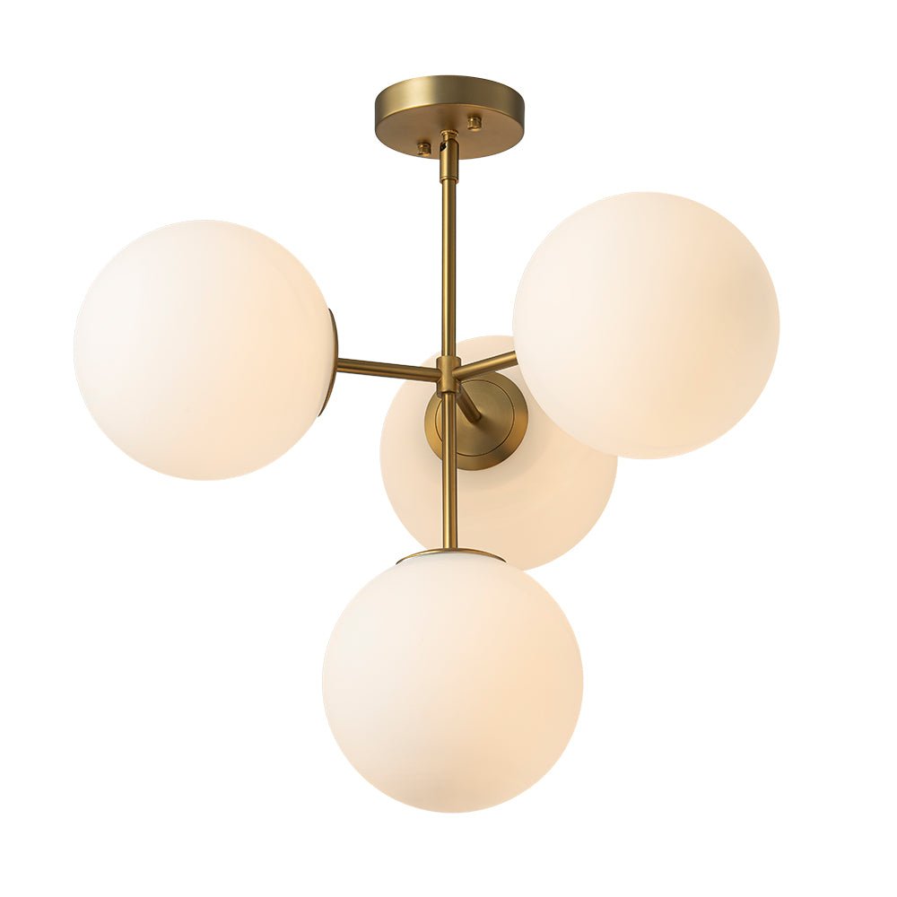 Astria Minimalist Opal Glass Semi Flush Chandelier