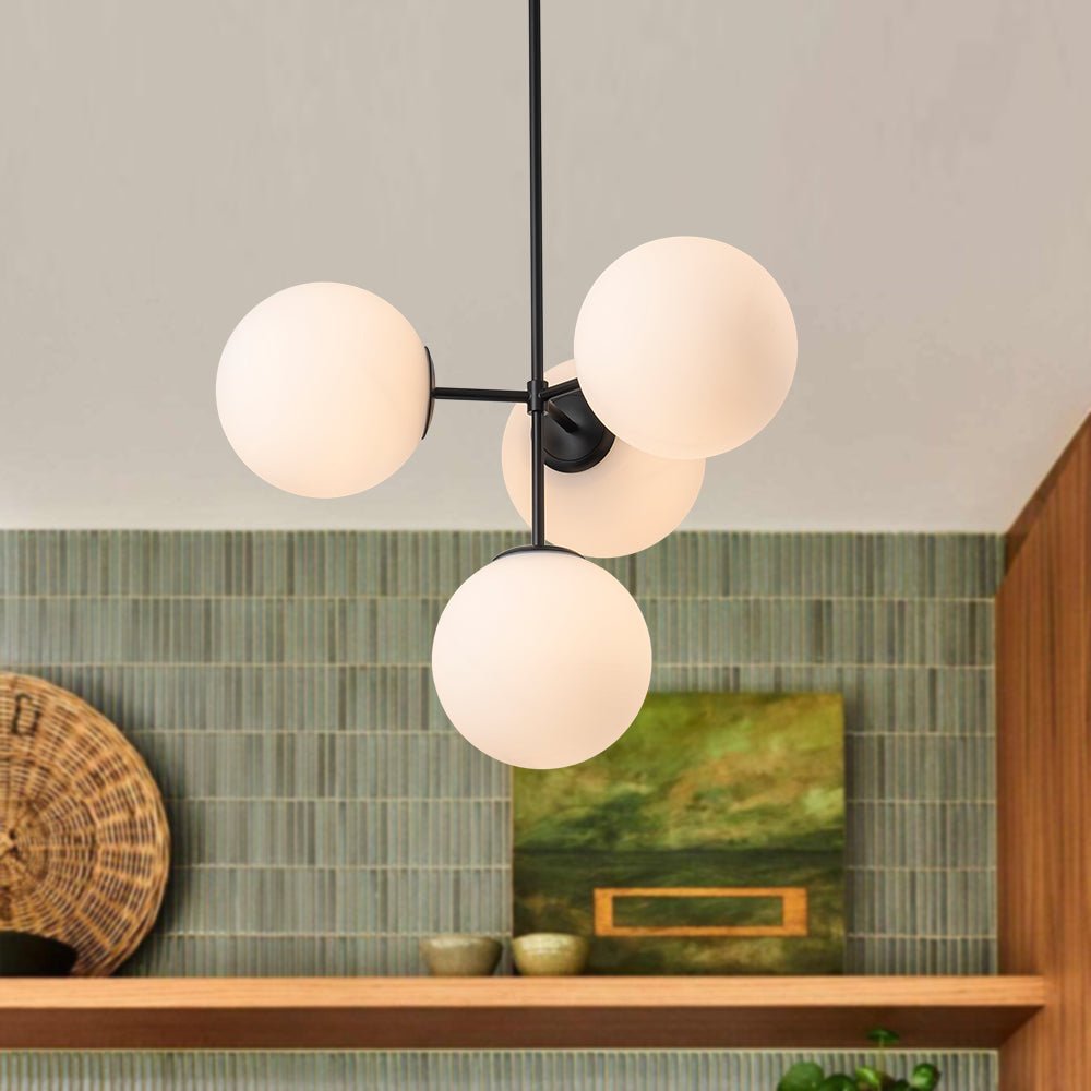 Astria Minimalist Opal Glass Semi Flush Chandelier