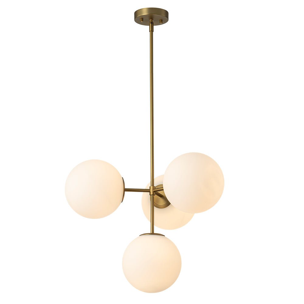 Astria Minimalist Opal Glass Semi Flush Chandelier