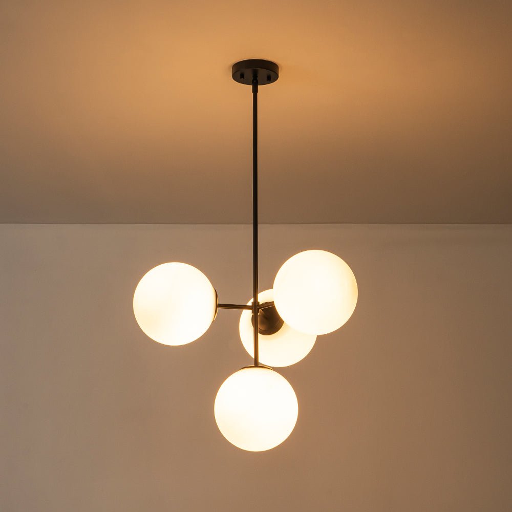 Astria Minimalist Opal Glass Semi Flush Chandelier