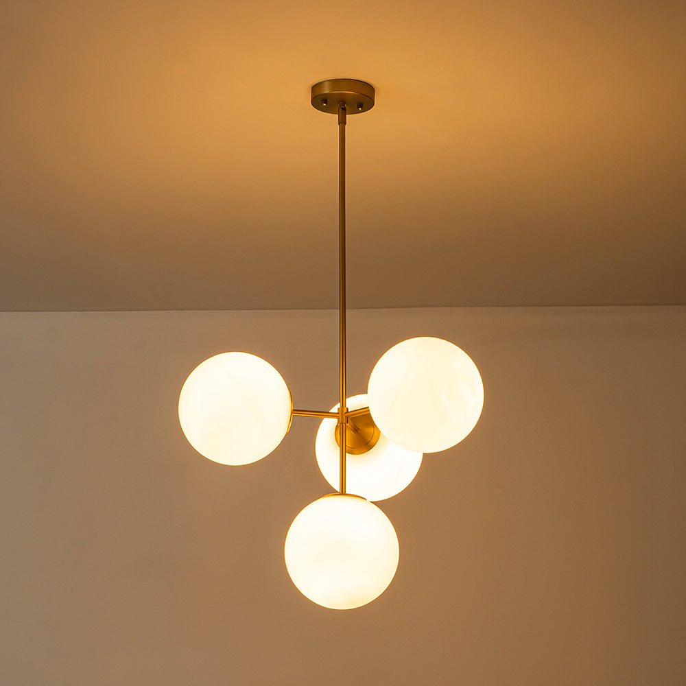Astria Minimalist Opal Glass Semi Flush Chandelier
