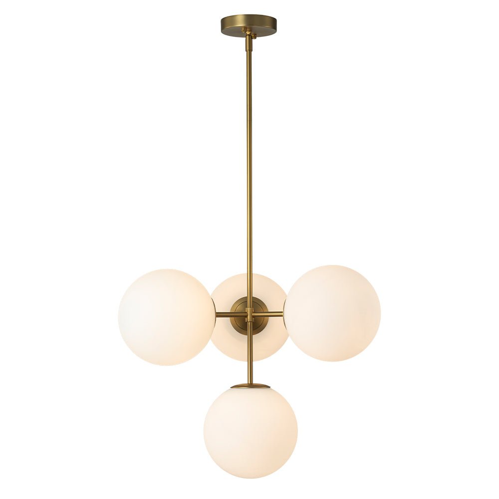 Astria Minimalist Opal Glass Semi Flush Chandelier