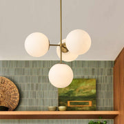 Astria Minimalist Opal Glass Semi Flush Chandelier