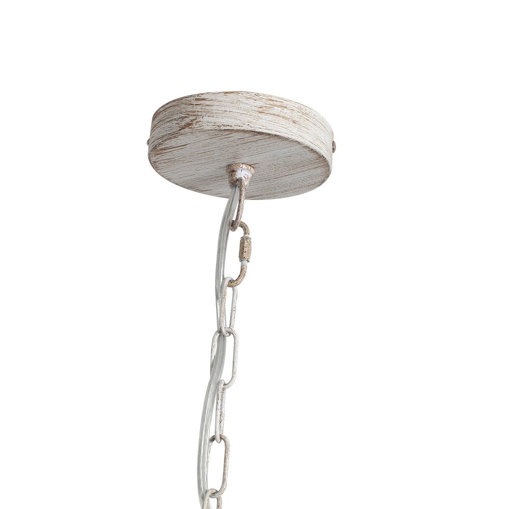 Fljotuvya Bohemian Rustic Bead Cage Wood Pendant Light 
