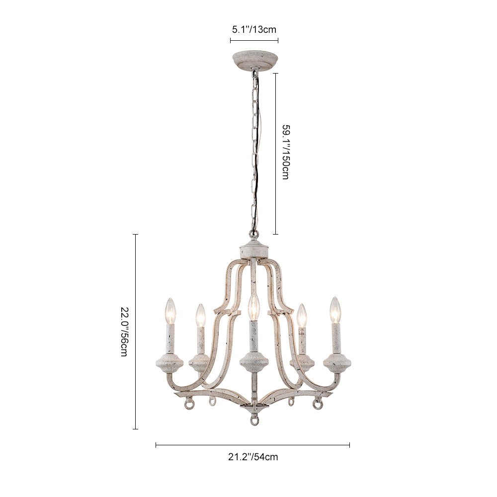 Plotuli Shabby Chic Candle Style Metal Chandelier