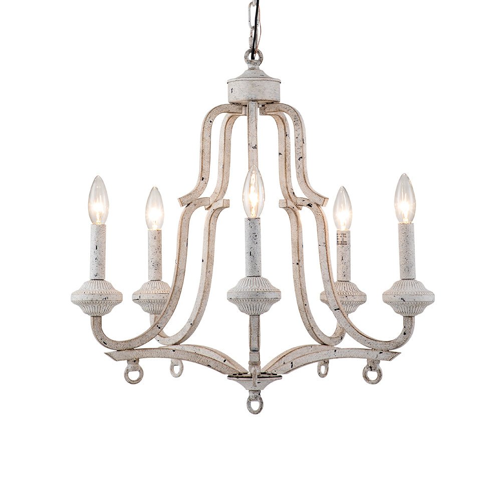 Plotuli Shabby Chic Candle Style Metal Chandelier
