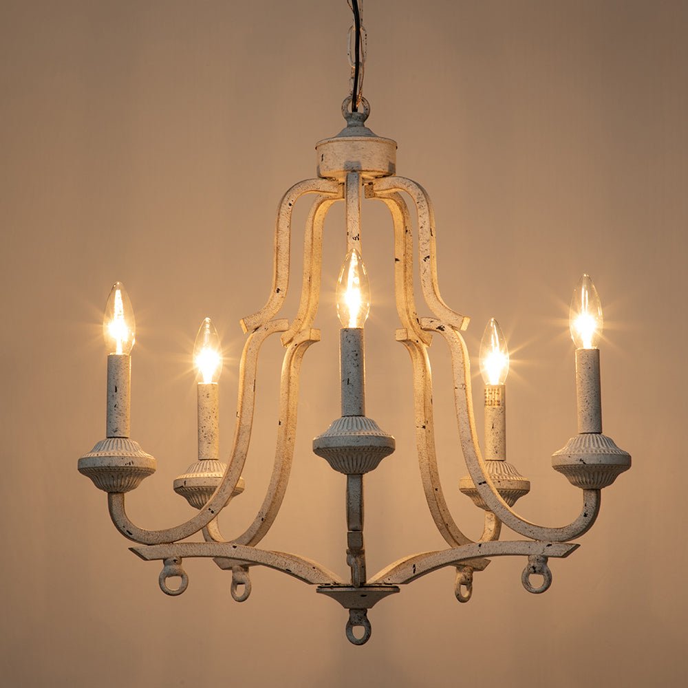 Plotuli Shabby Chic Candle Style Metal Chandelier