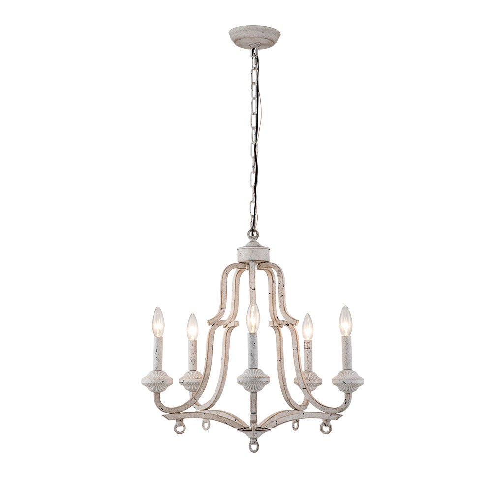 Plotuli Shabby Chic Candle Style Metal Chandelier