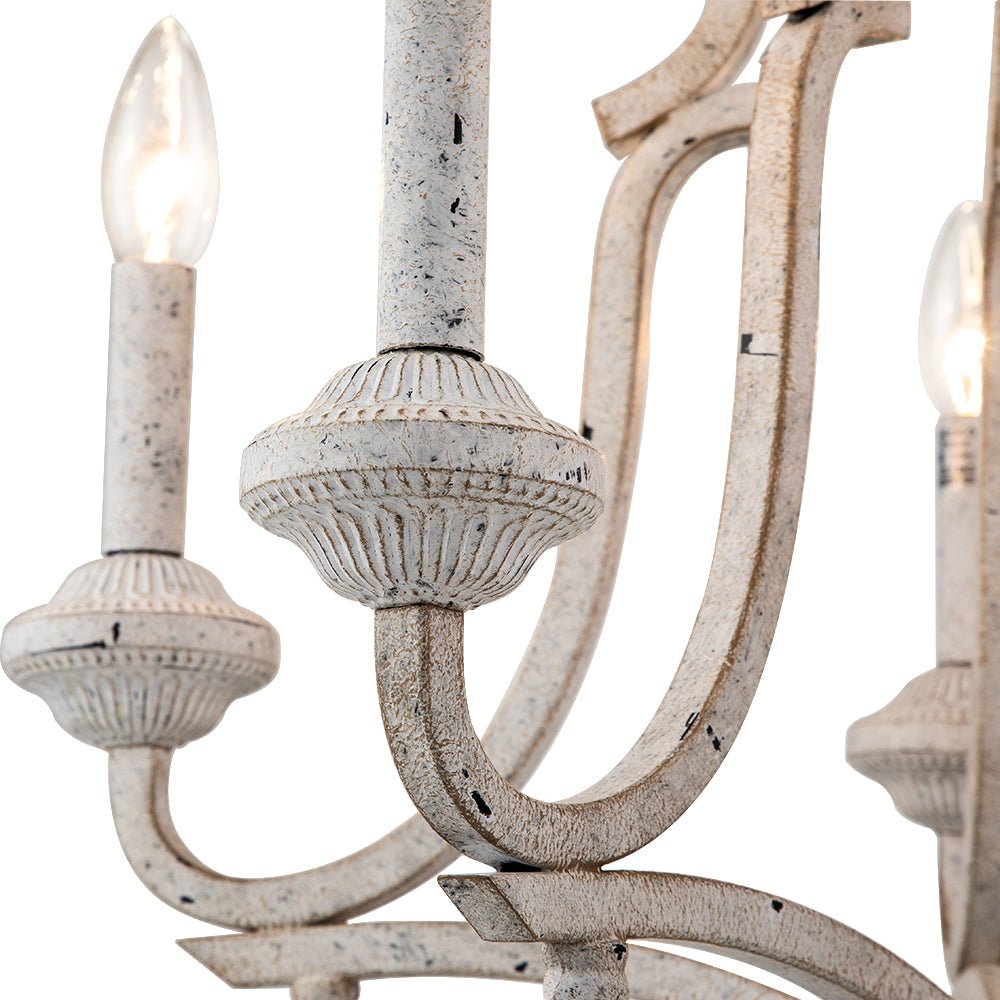 Plotuli Shabby Chic Candle Style Metal Chandelier